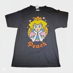 Princess Peach Super Mario Official Nintendo Black Shirt Size Small